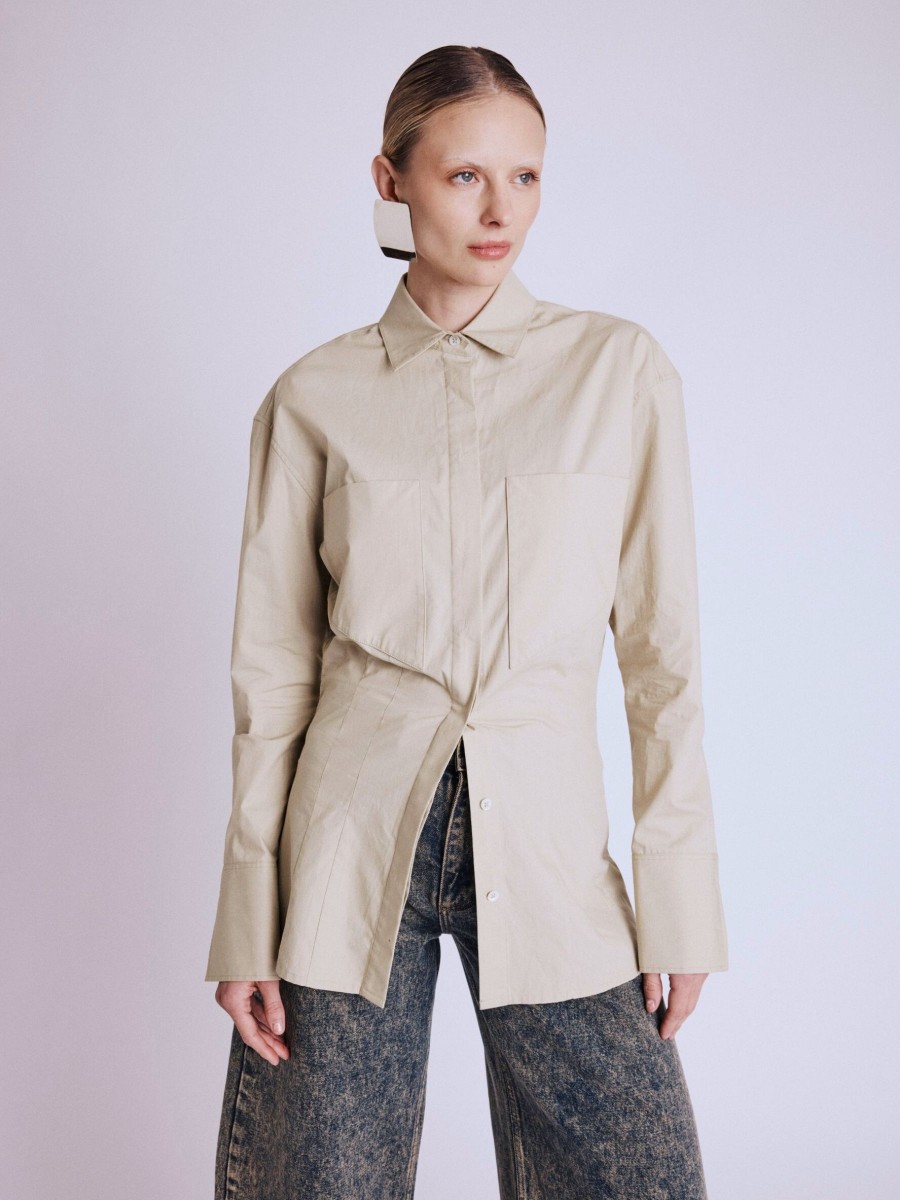 CURTIS shirt | Slim-fit beige shirt