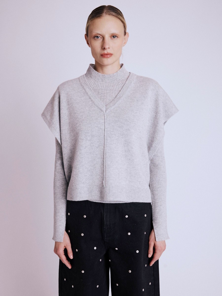 ANATOLE sweater set | Set of separable short sweaters in gray color