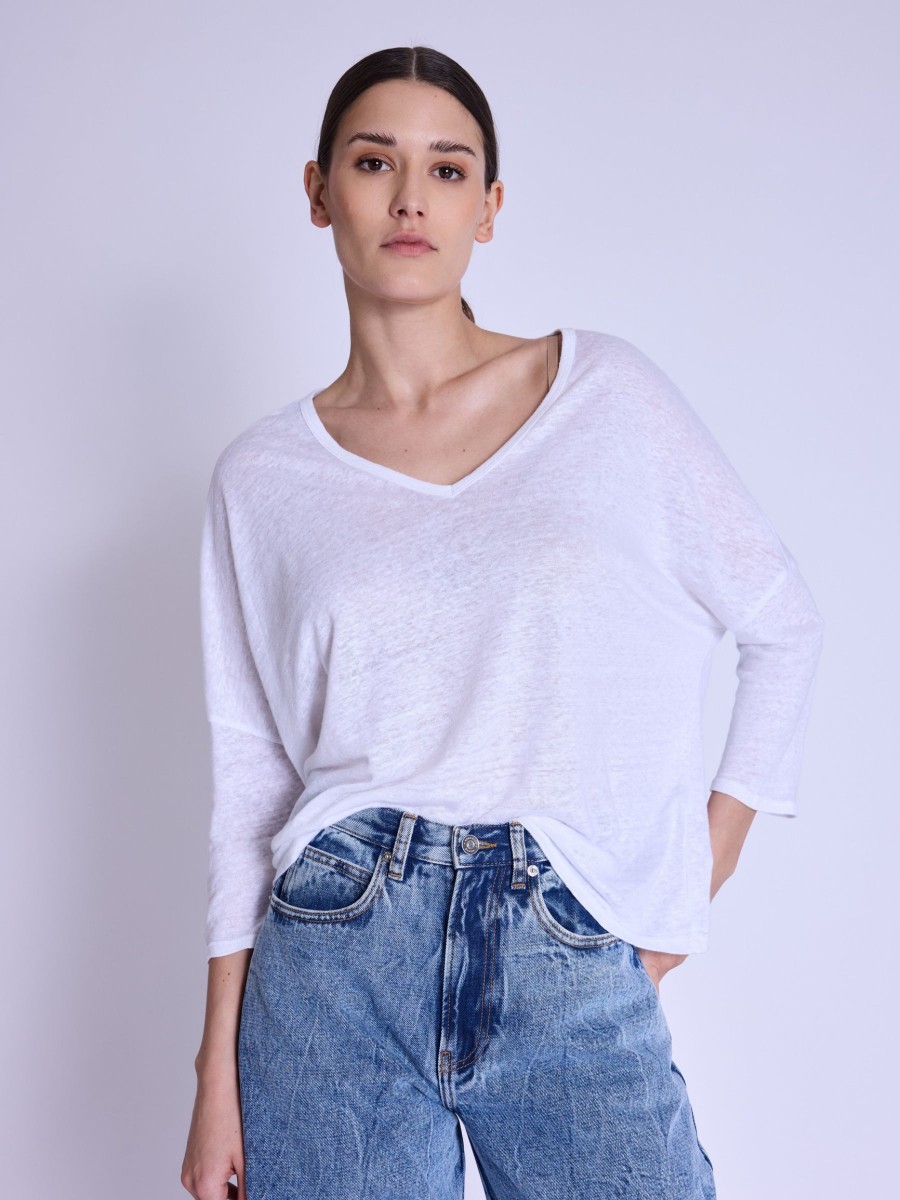 EVAELLE | T-shirt en lin blanc