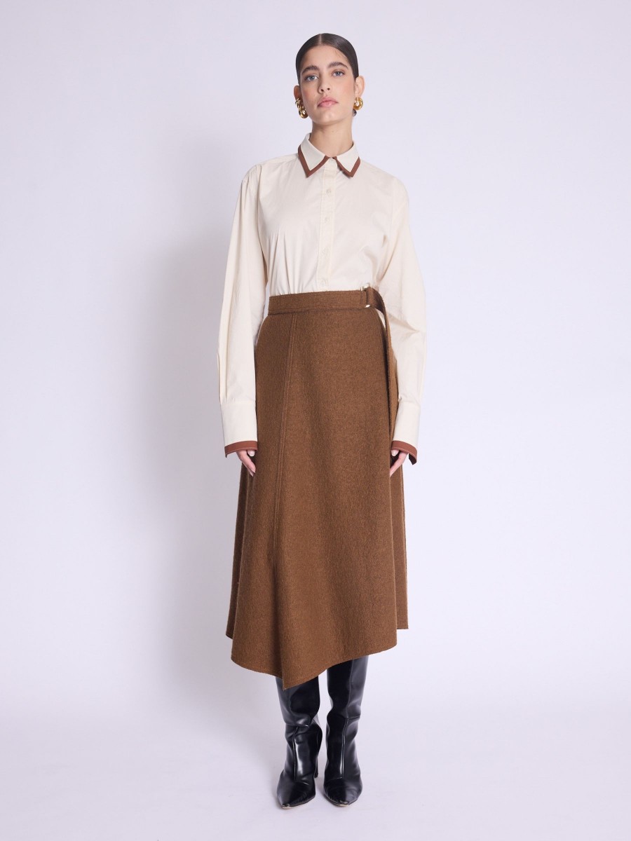 JANKA Skirt | Elegant A-line Midi Skirt with Belt