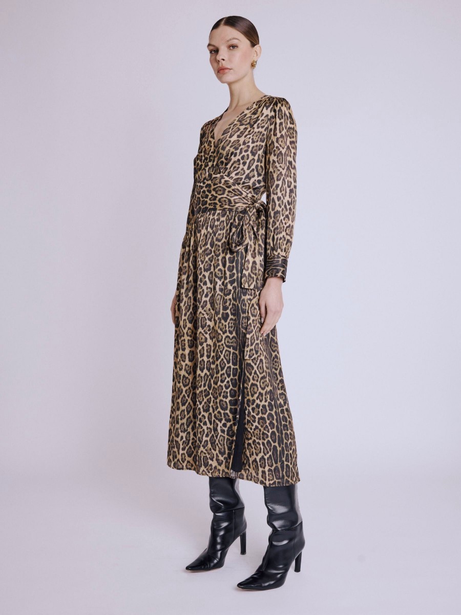 RITA dress | Loose leopard print long dress with bow