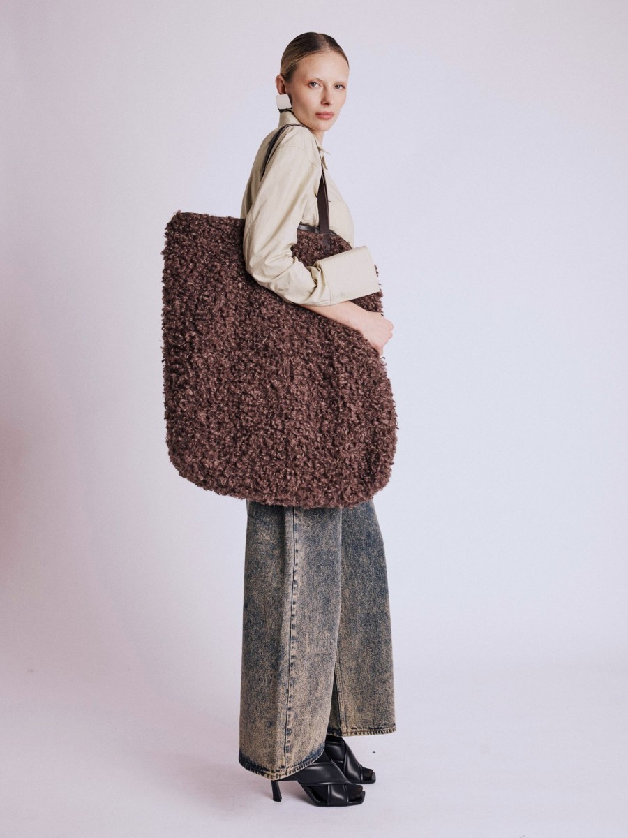 OFFURRYOMA bag | Large brown faux fur bag