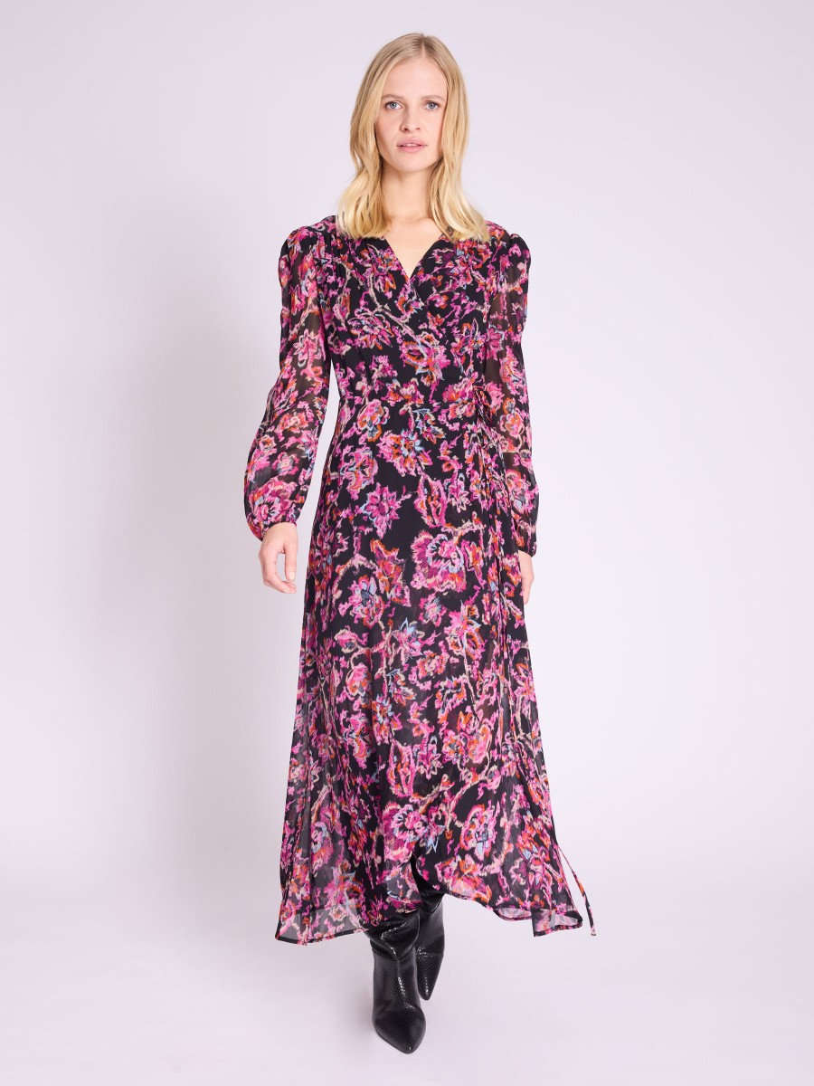 Robe RONIA | Robe longue portefeuille à imprimé floral