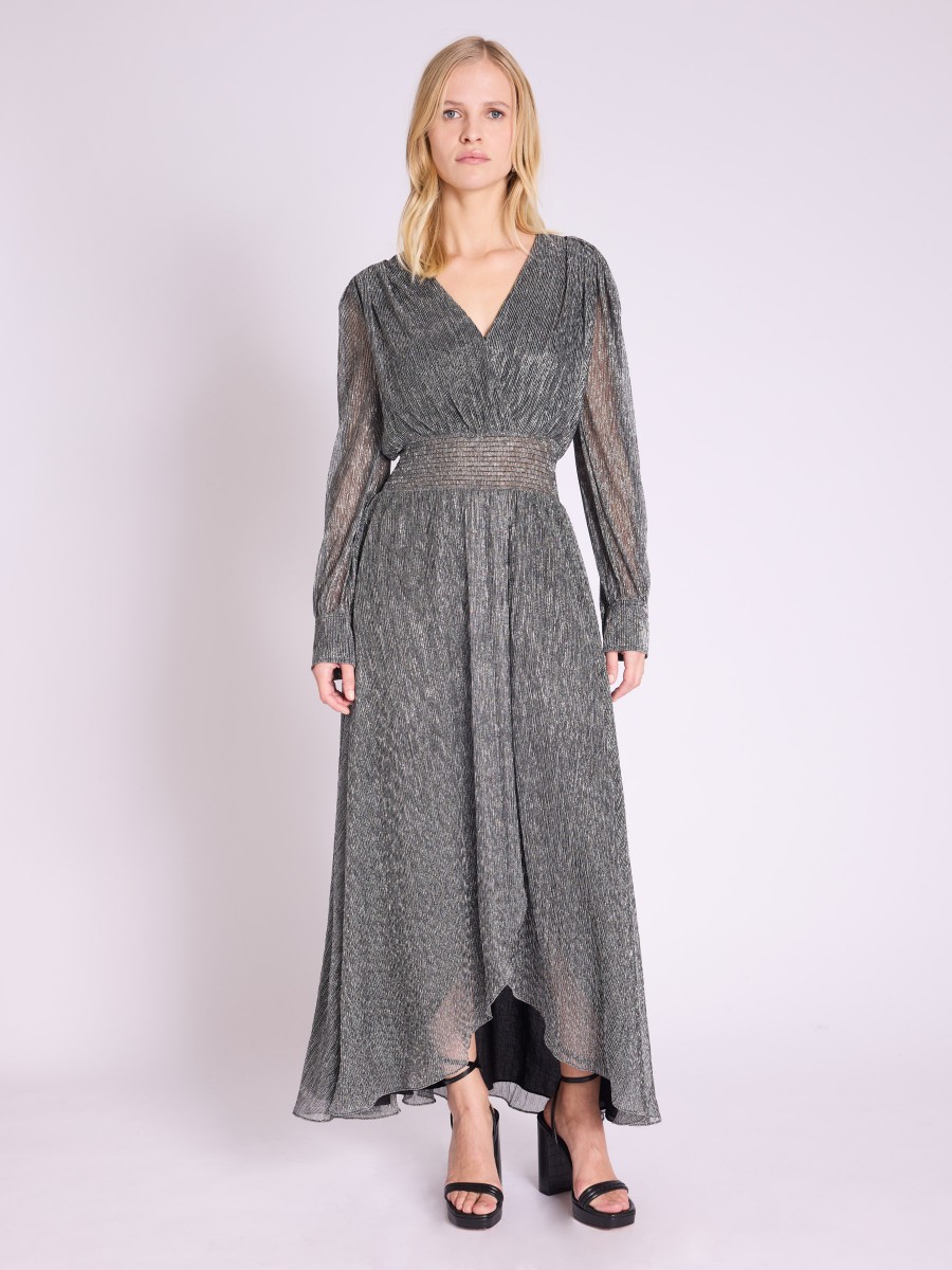 ROMELIE dress | Long loose dark dress with a belted waist