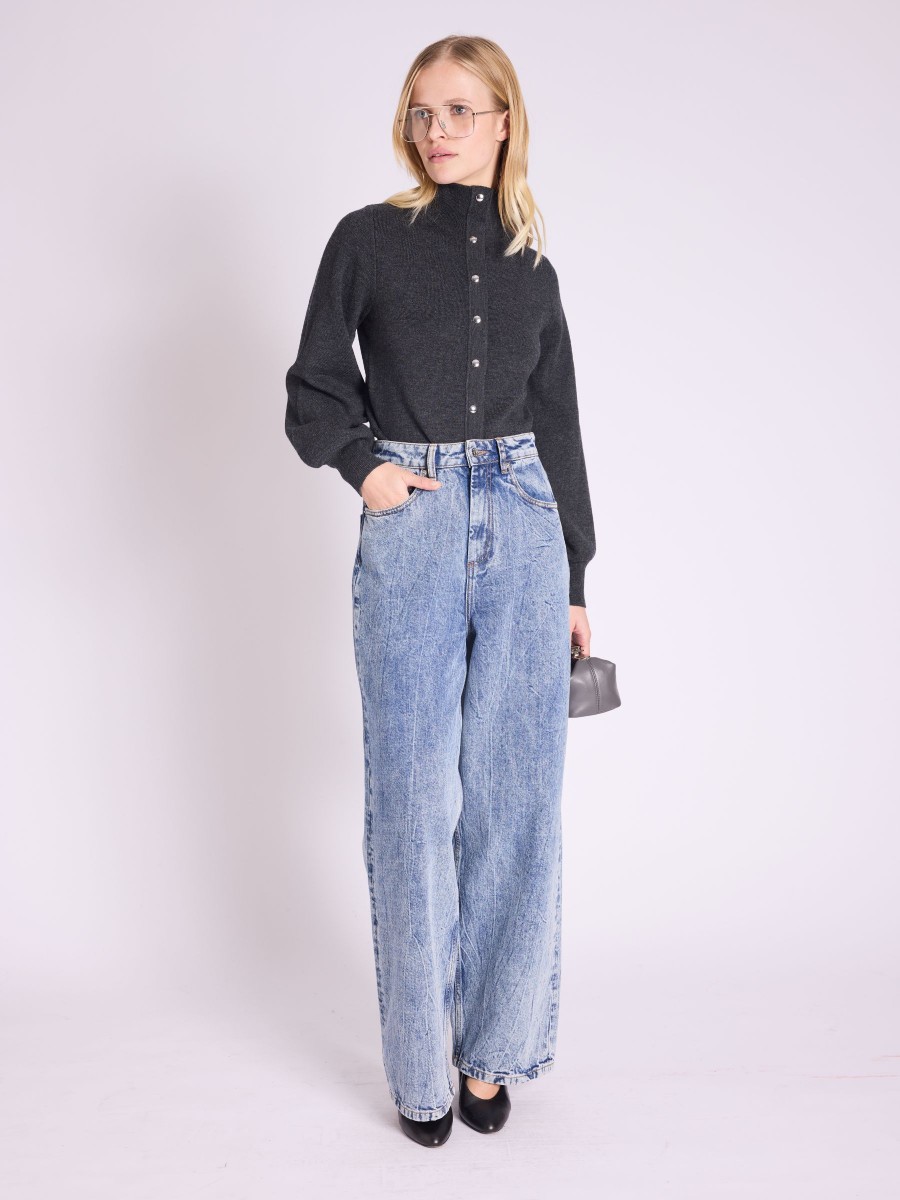 ISTANBUL jeans | Washed blue loose cut-out carrot jeans