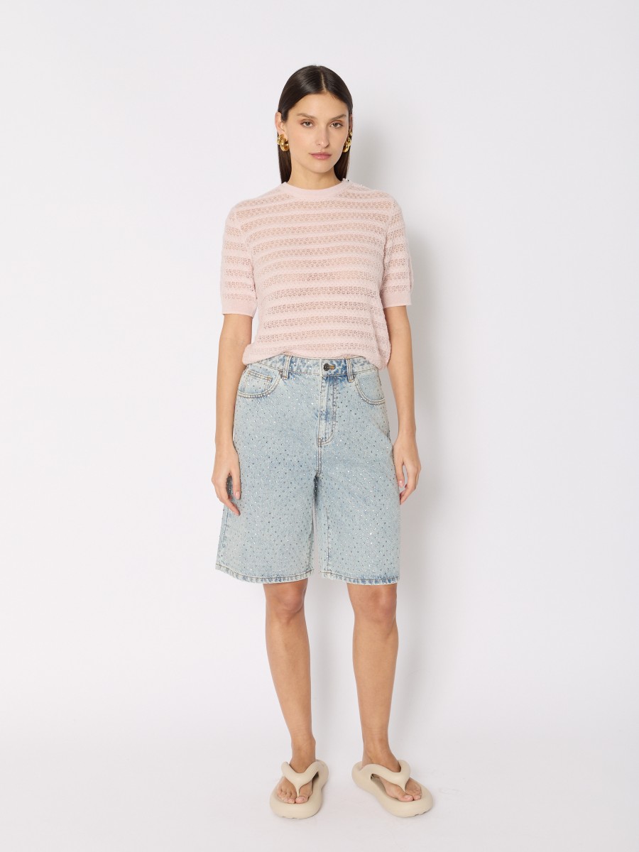 PSOLE Bermuda shorts | Bermuda shorts in denim with all-over...