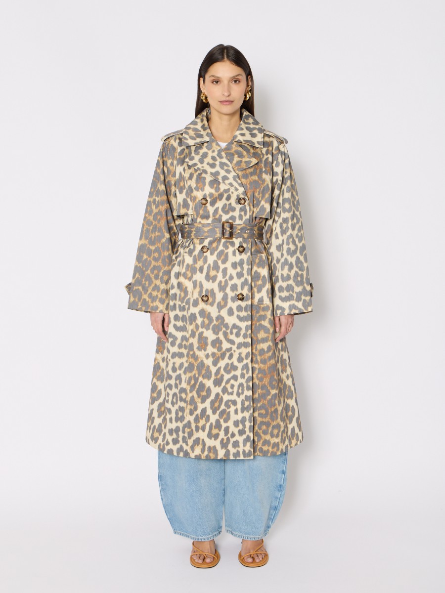 Trench MATHILDA | Long leopard print trench coat