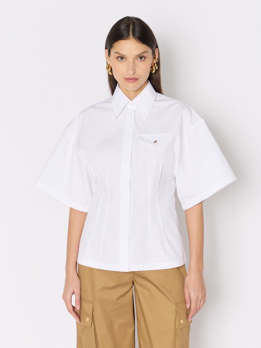 CELESTA shirt | Slim-fit white poplin shirt