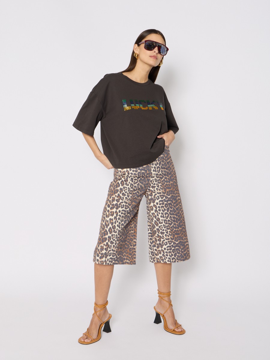 Bermuda PBARBADOS | Loose-fitting leopard print Bermuda shorts