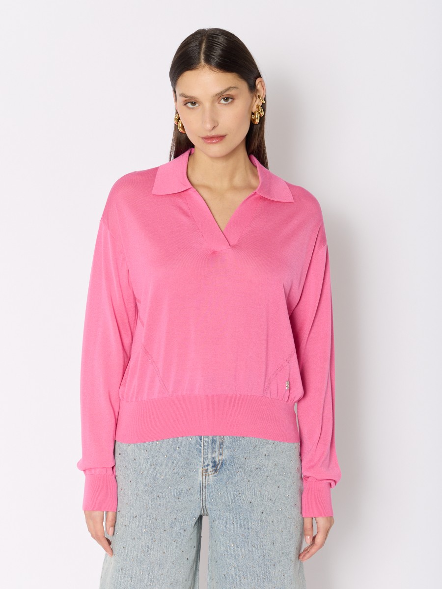 MAMYPOLO | Pull col polo rose