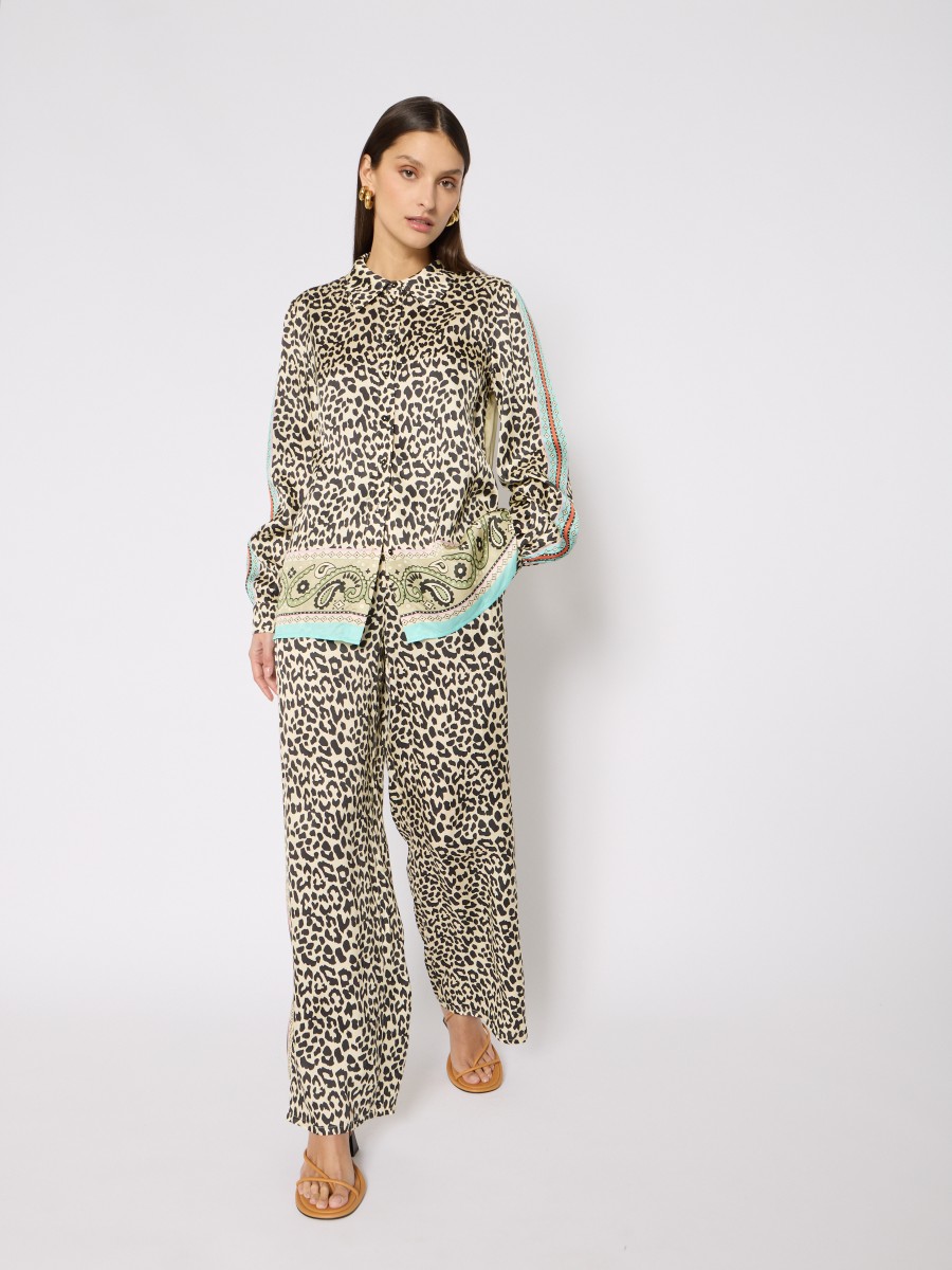 PIERREJUNGLE | Fluid viscose jungle print pants