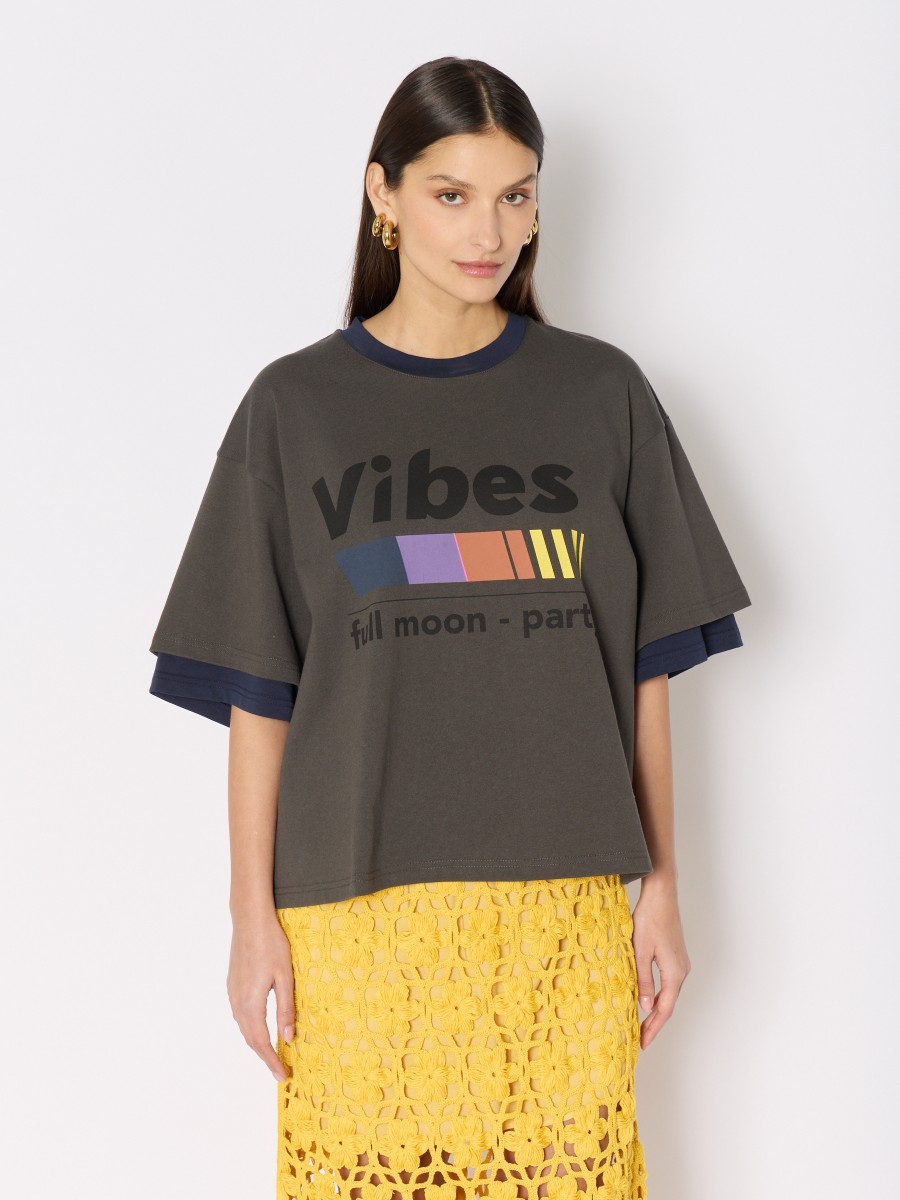 TEVIBES | Double-sleeved tee with artwork on front