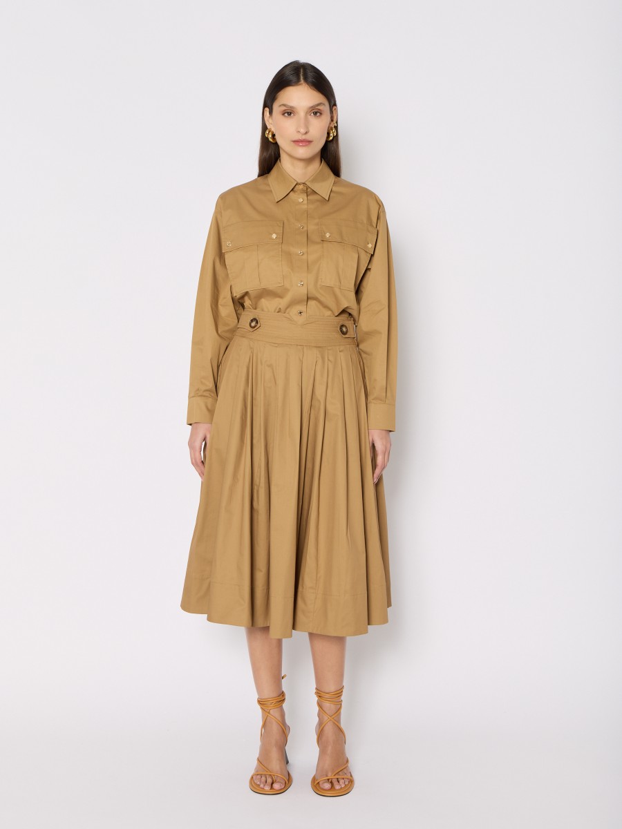 JULIET | Voluminous midi skirt camel