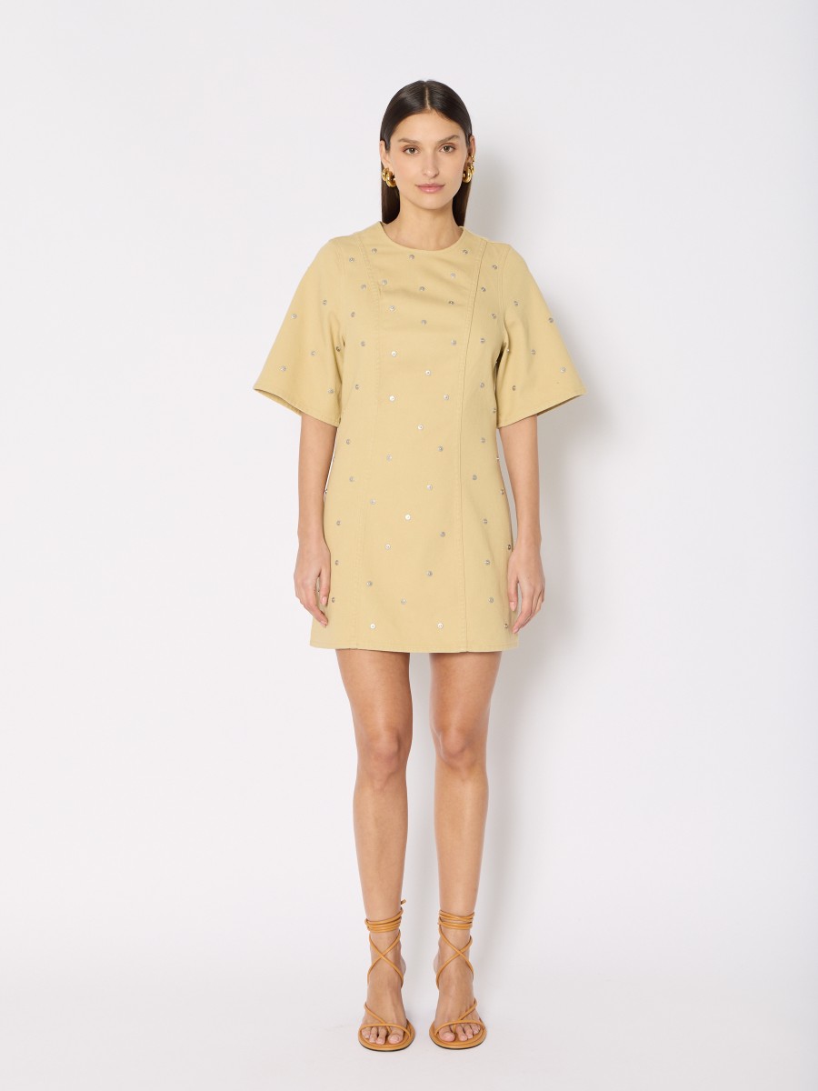 RUCKY | Short denim dress with studs