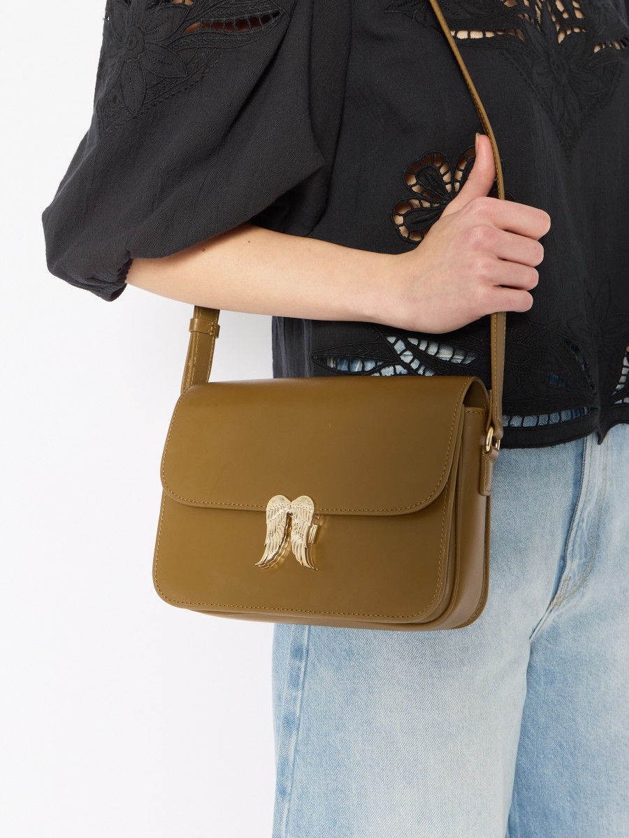 AWINGS Bag | Green crossbody bag with golden wings