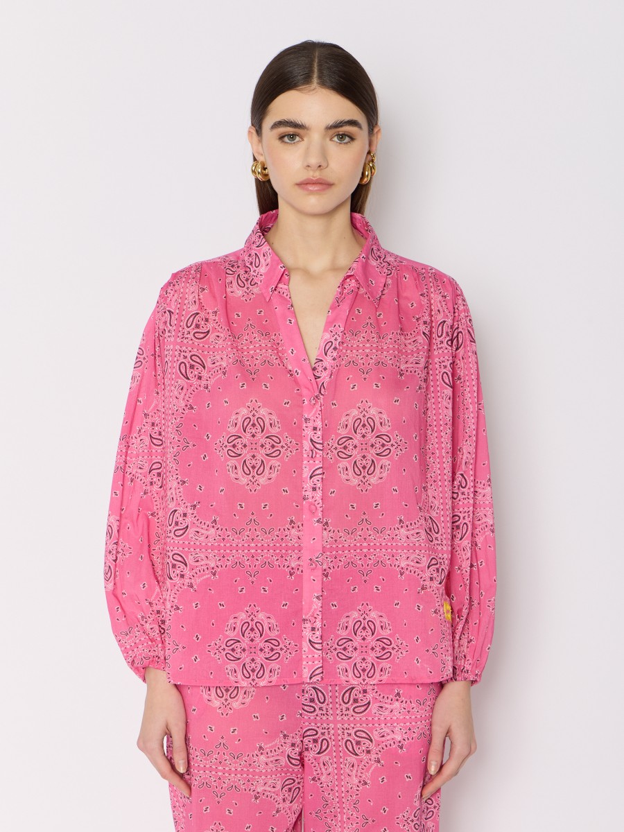 CANILA | Chemise rose imprimée bandana