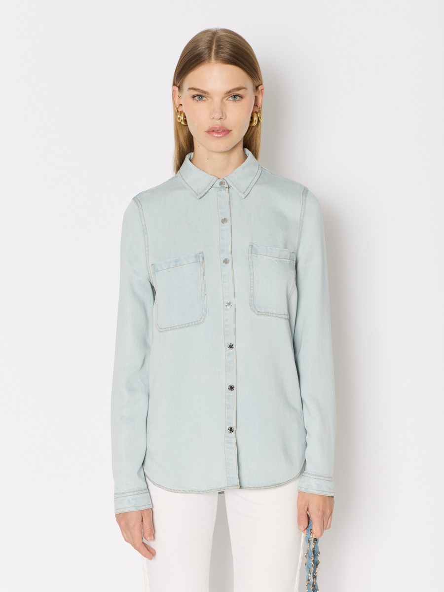 CATALINE | Chemise fluide en denim bleu