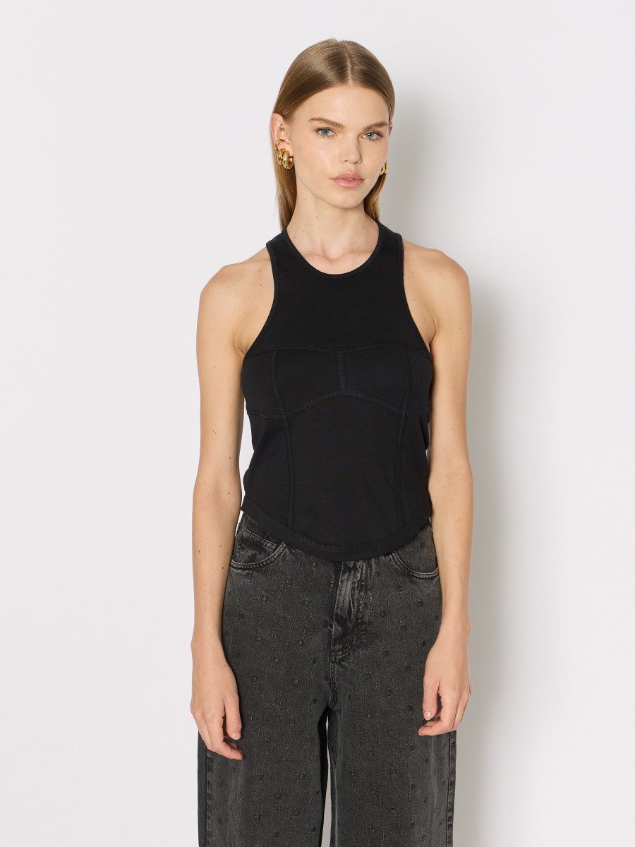 ELOANE | Black corset tank top